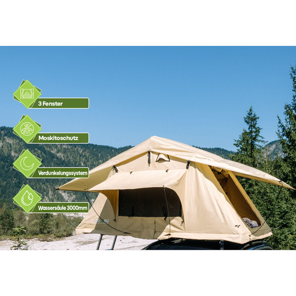 OutdoorU Expedition 3 Pers daktent incl. ladder& hoes - Khaki