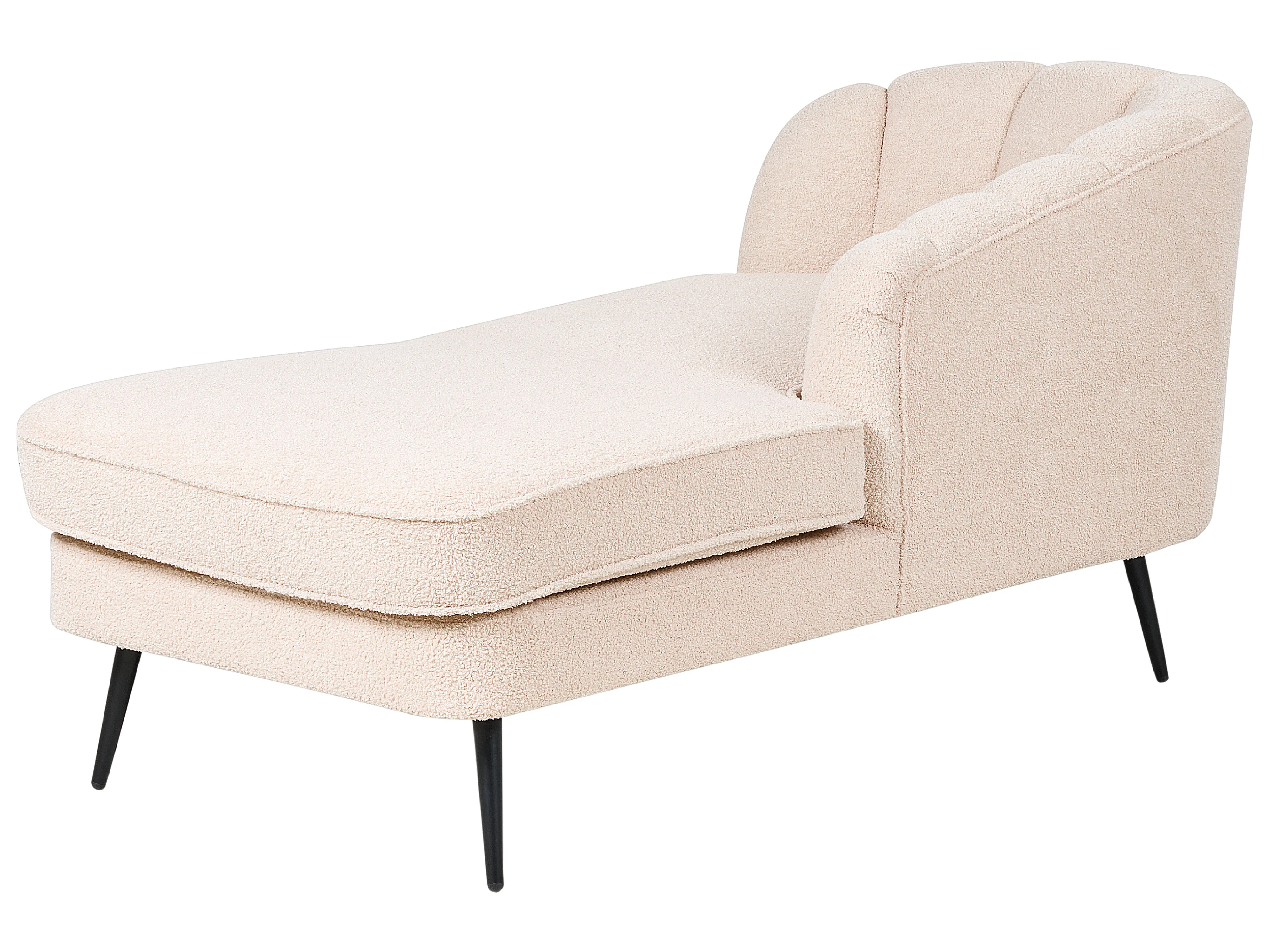 Linkszijdige chaise longue ALLIER Bouclé Lichtbeige