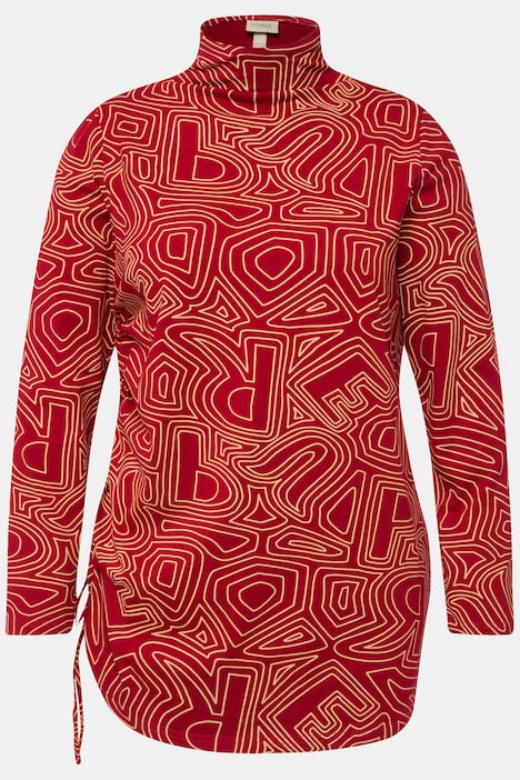 Shirt, Saumband, Stehkragen, Langarm, Biobaumwolle