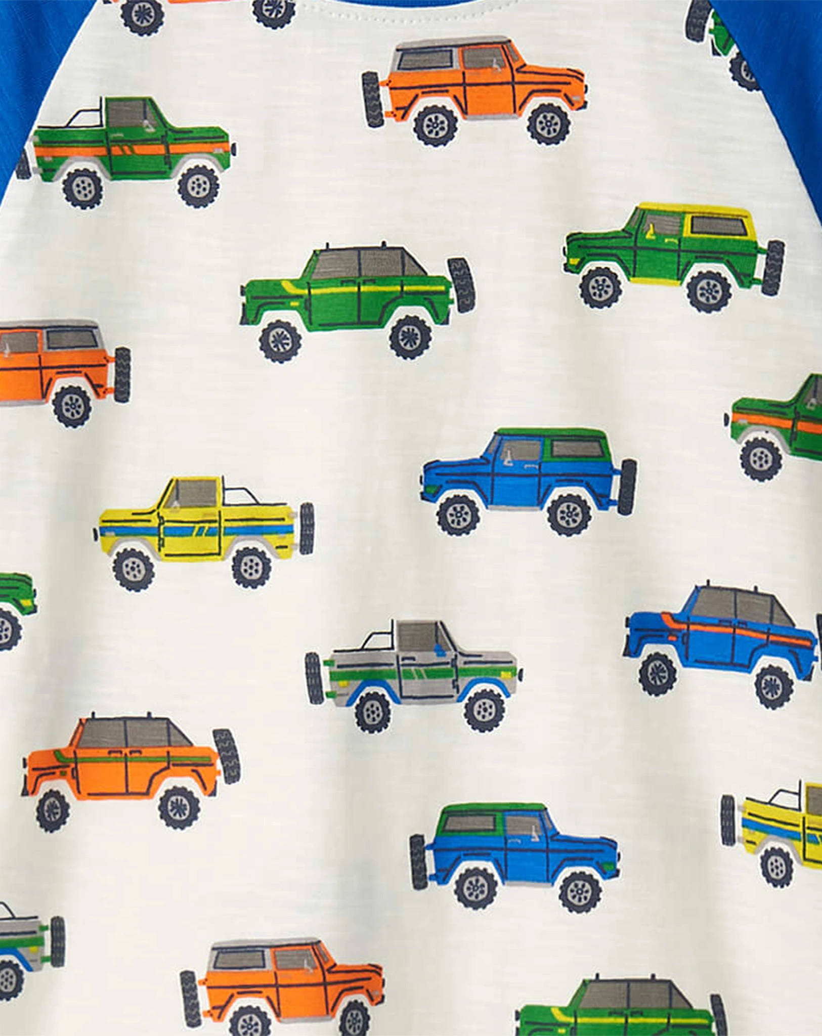 T-Shirt OFF ROAD CARS in weiß/blau