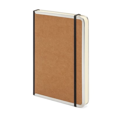 Notizbuch Metallkante A5, Liniert, Braun