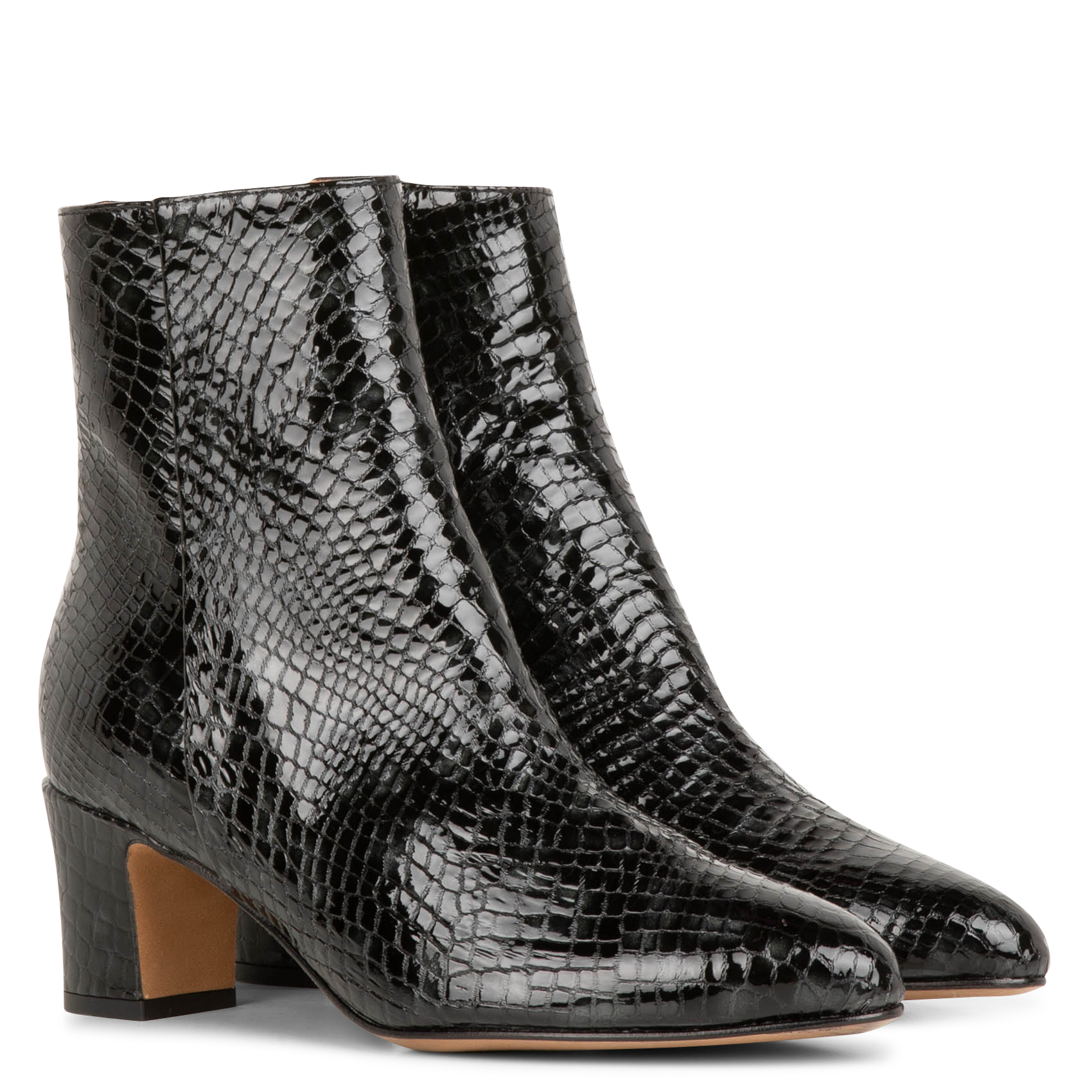 LISE - Bottines en cuir embossées python | Multicolore