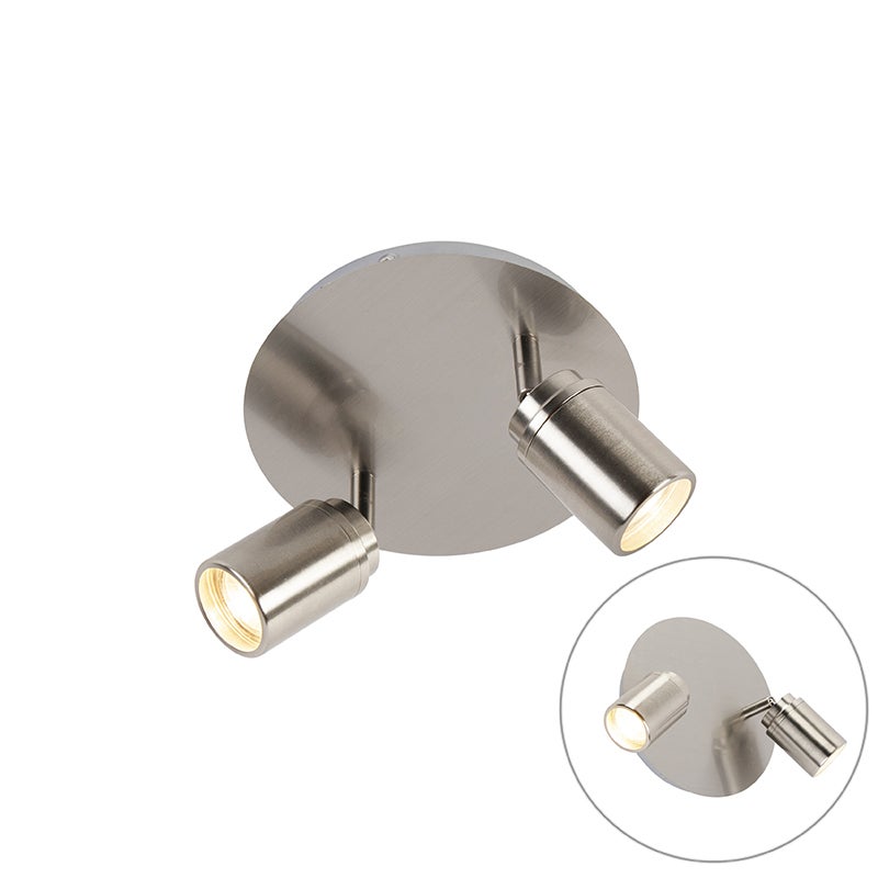 Moderne badkamerspot staal 2-lamps IP44 - Ducha