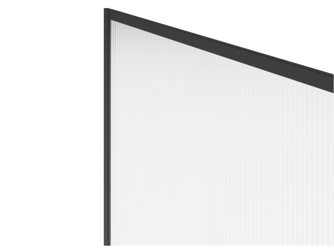 Paroi de douche à l'italienne avec verre texturé - 120x200 cm, noir mat - VIRANA