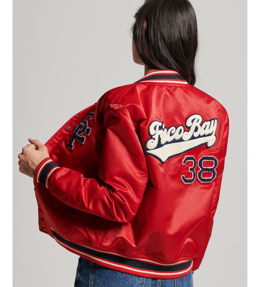 Jaqueta Varsity Superdry Vintage T-Birds na cor vermelha