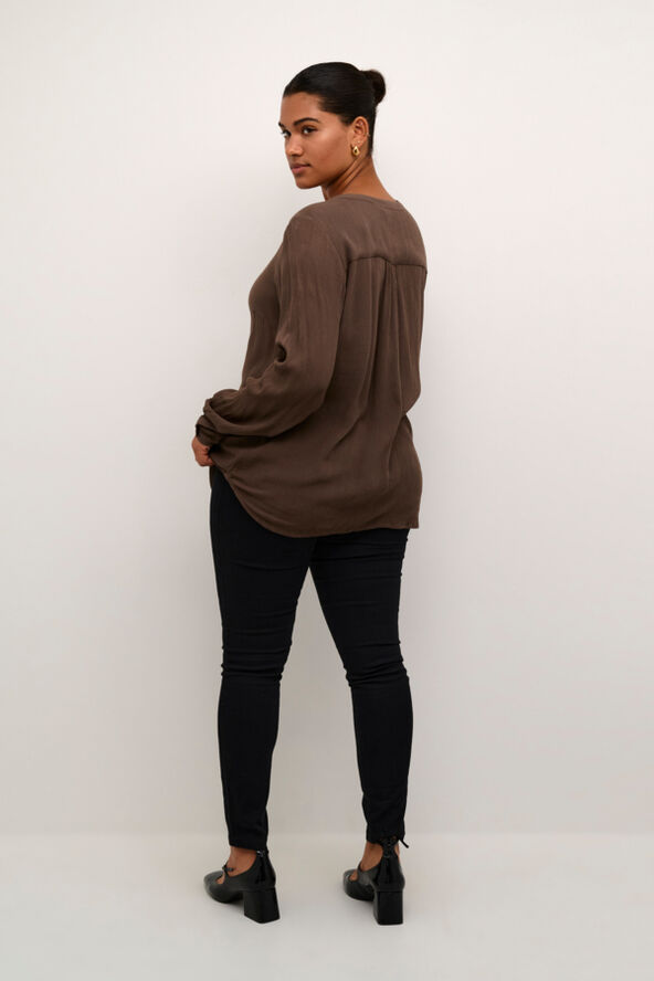 Kaffe Curve KCami LS Blouse Major brown
