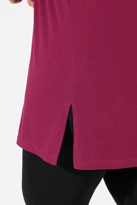 Longshirt, A-Linie, V-Ausschnitt, 3/4-Arm