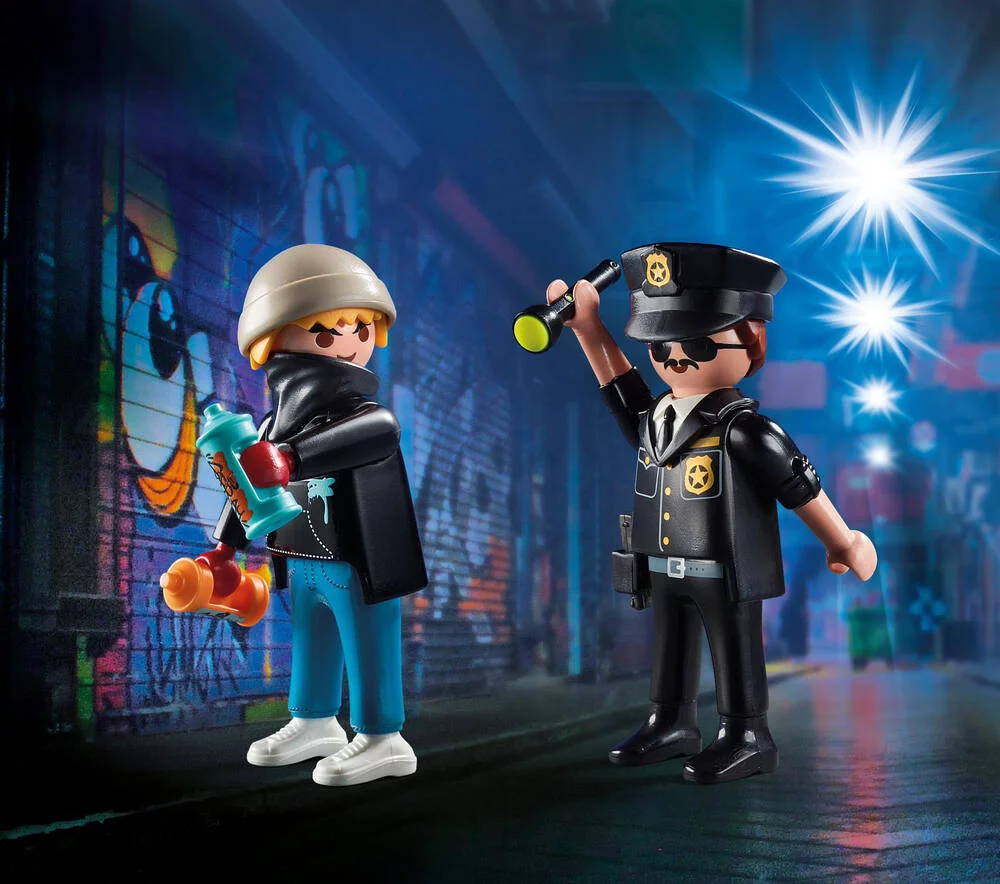 PLAYMOBIL DUO POLICIER ET TAGGUEUR - 70822