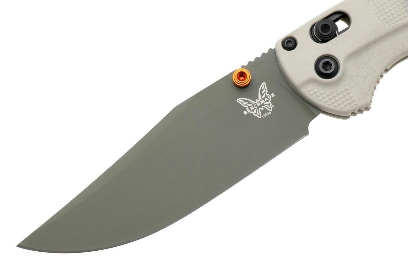 Benchmade Taggedout 15536GN-01 Green Cerakote Elmax, Tan Grivory, jachtzakmes