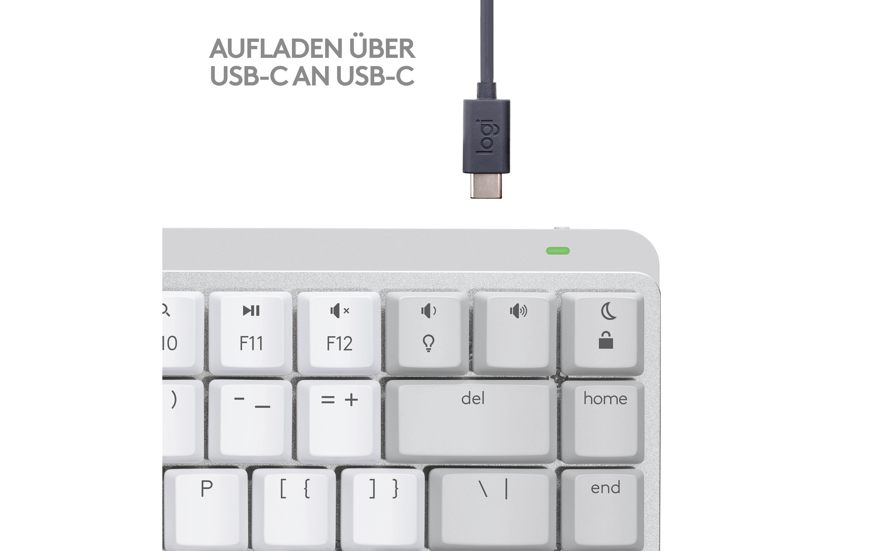 Tastatur MX Mechanical Mini for Mac pale grey<br>Für Mac optimierte kompakte, kabellose Business-Tastatur mit mechanischen Tasten