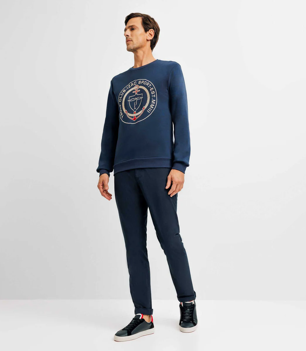 Pull sweat avec patch marine