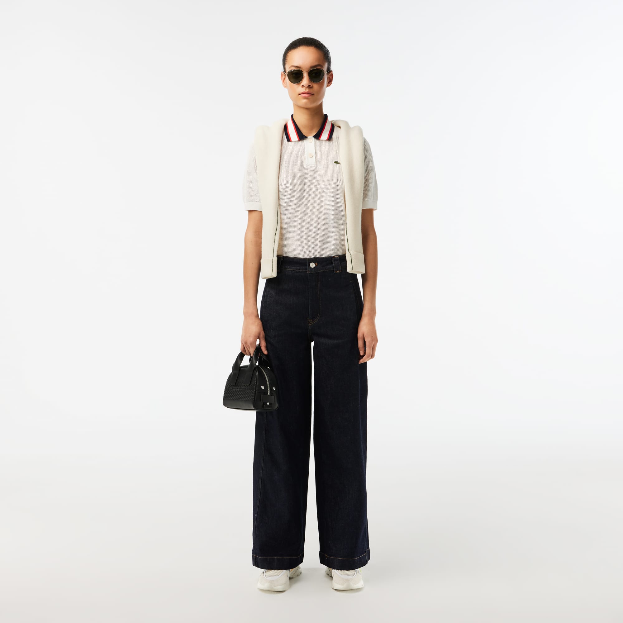 Pantalon jean femme Lacoste en denim extensible Pantalons & Shorts - Bleu - Lacoste - Femme