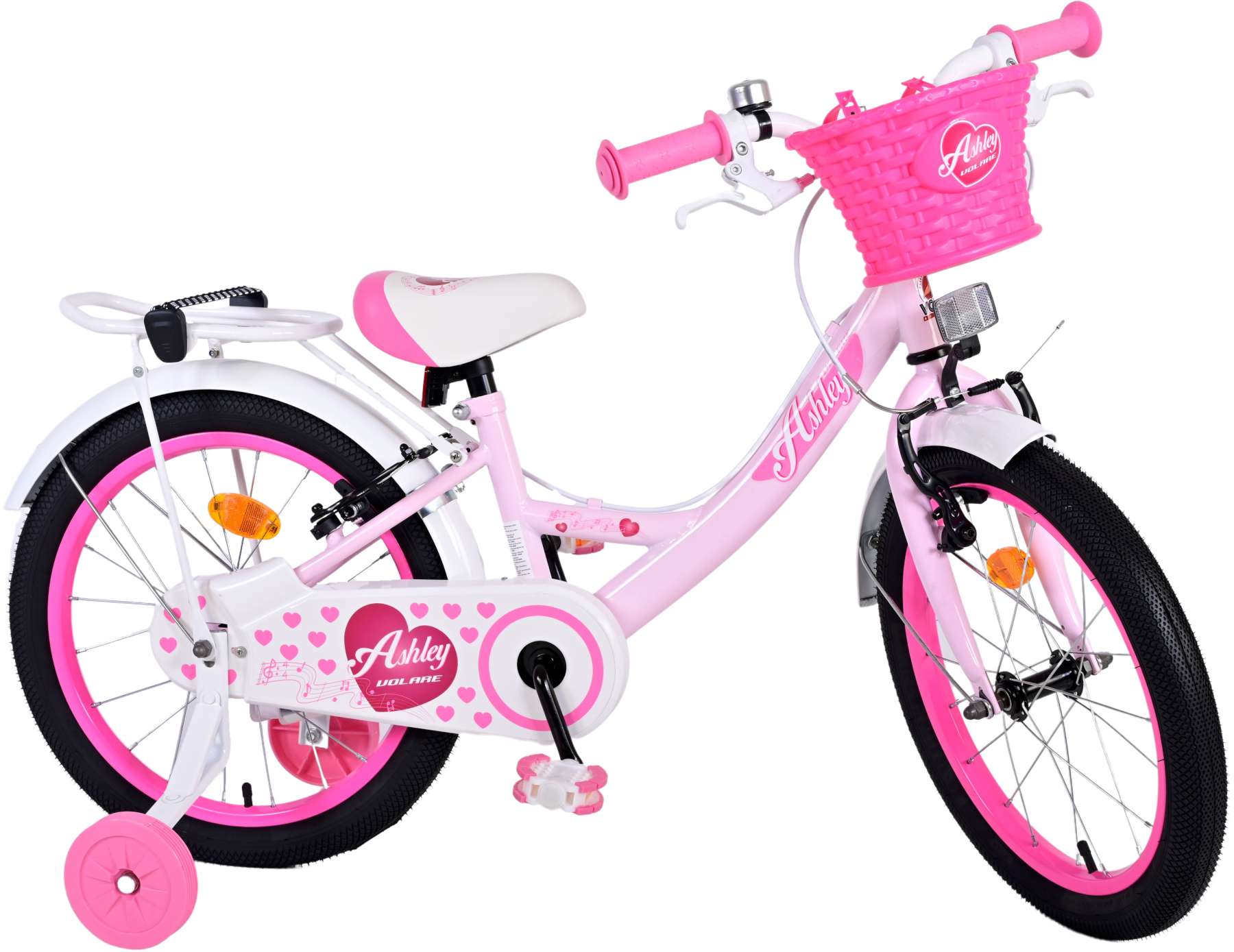 TPFSports Ashley Kinderfahrrad - Mädchen - 18 Zoll - Rücktritt + Handbremse - Rosa/Rot