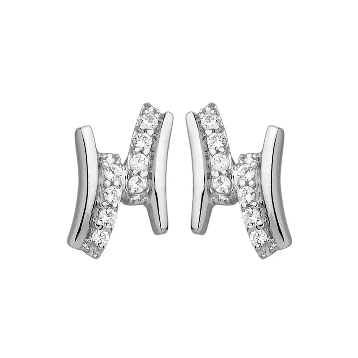Boucles d'oreilles Brillaxis or blanc