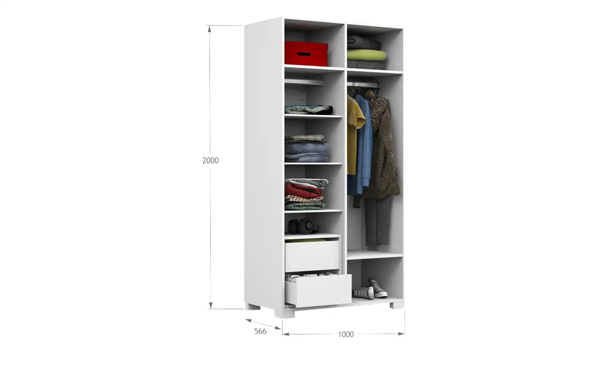 Kleiderschrank Uni White