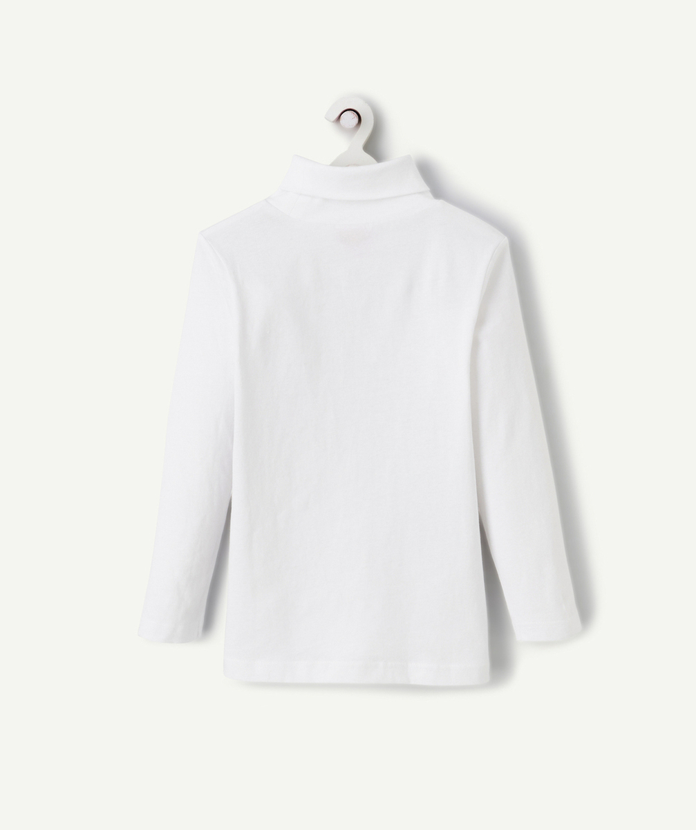 SOUS-PULL GARÇON COL ROULÉ BLANC UNI