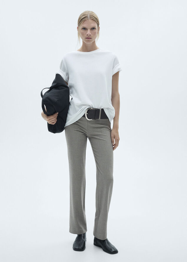 MANGO Belt straight-fit trousers 92