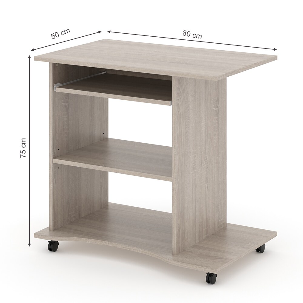 VICCO Computertisch HARM Tisch Bürotisch Laptoptisch Büro Schreibtisch rollbar Sonoma