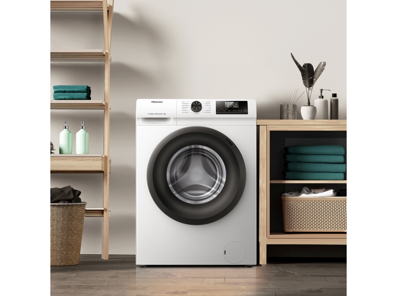 MÁQUINA LAVAR ROUPA HISENSE WF1Q8041BW - BRANCO A 8KG