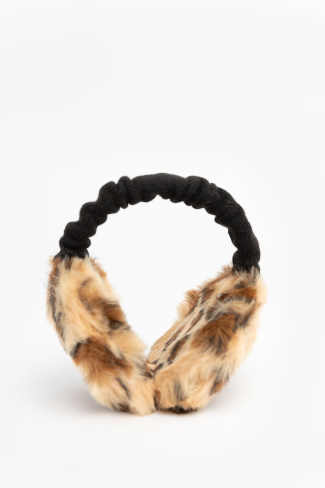 Barts bruine oorwarmers met leopardprint