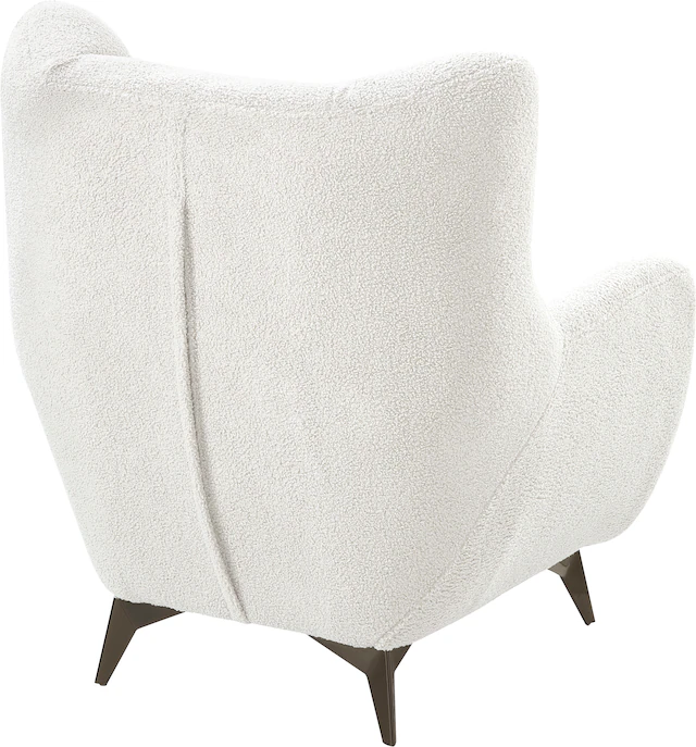 ATLANTIC home collection Sessel »Shawn« mit Federkern, trendy Bezug mit Teddyoptik