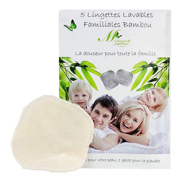 Lingettes lavables familiales bambou 5 lingettes
