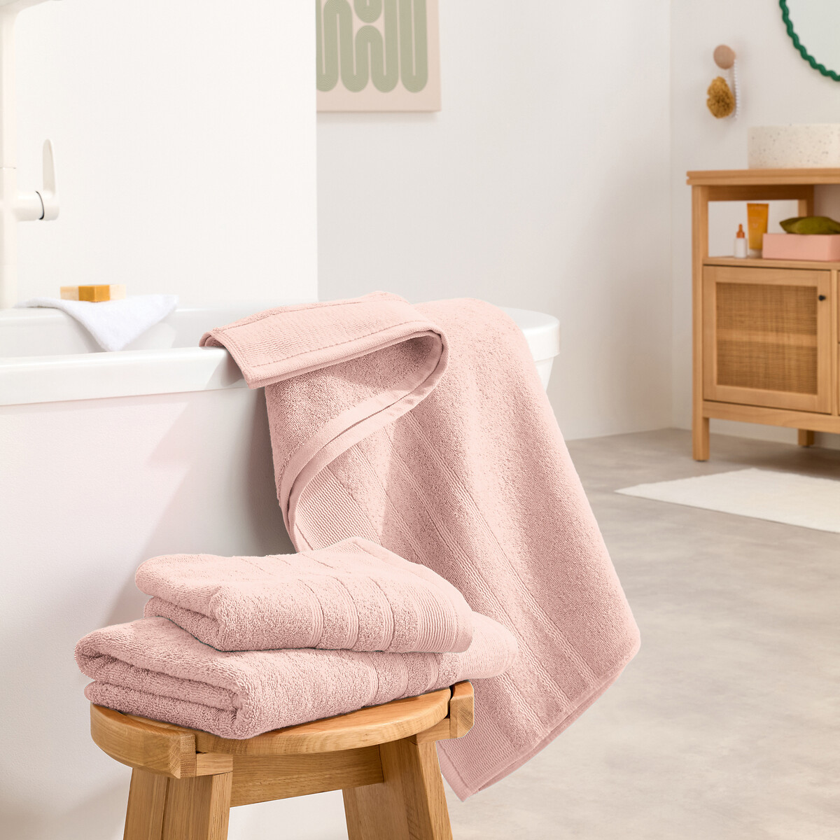 LA REDOUTE INTERIEURS<br>Conjunto de 2 toalhas felpudas 600 g/m², Zavara