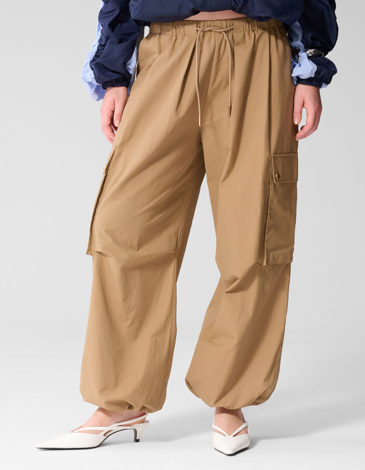 Loose Fit Cargo Broek Zand