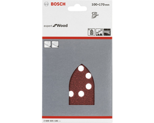 Schuurblad voor Bosch multischuurmachine, 100x170 mm, korrel 60/120/240, 6 stuks