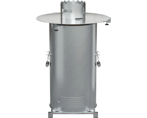 Tenneker® Grill Barrel Vuurkorf met RVS Plancha Plaat Ø 80 cm Zilver