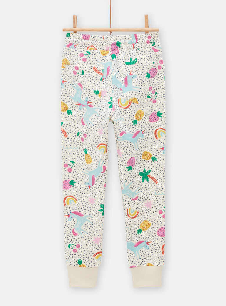 Jogging imprimé fantaisie écru pour fille