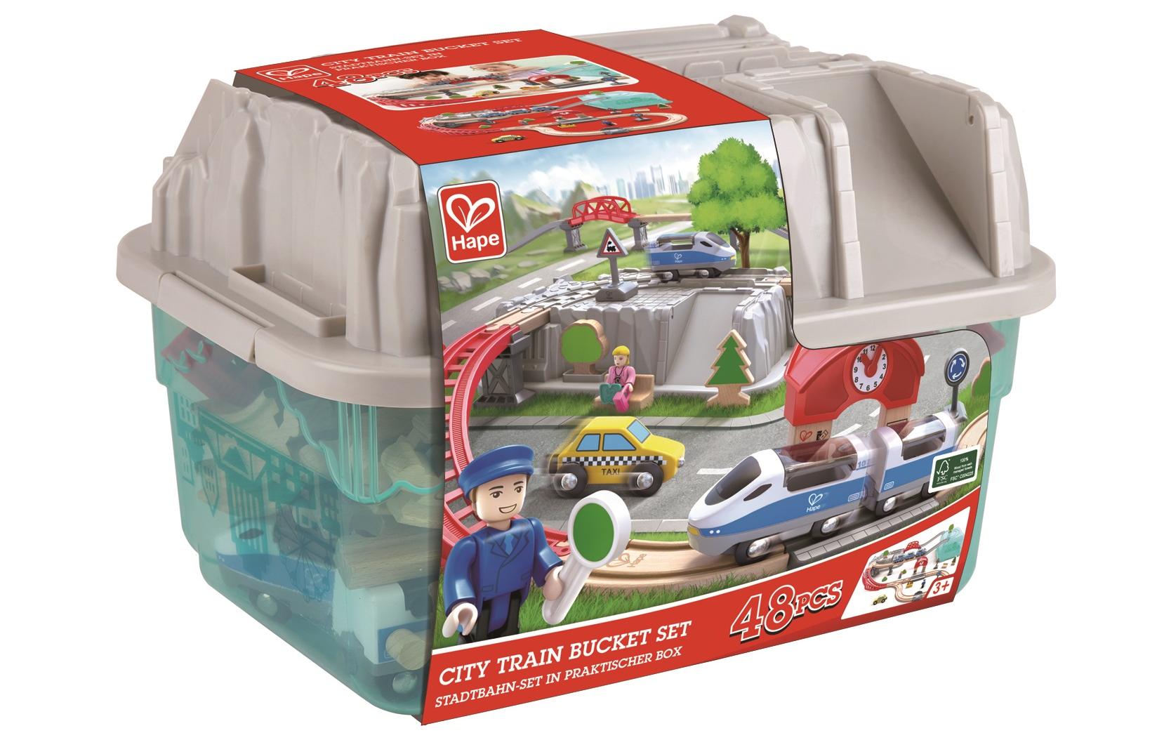 Eisenbahn Stadtbahn-Set in praktischer BoxSpielset mit 48 Teilen