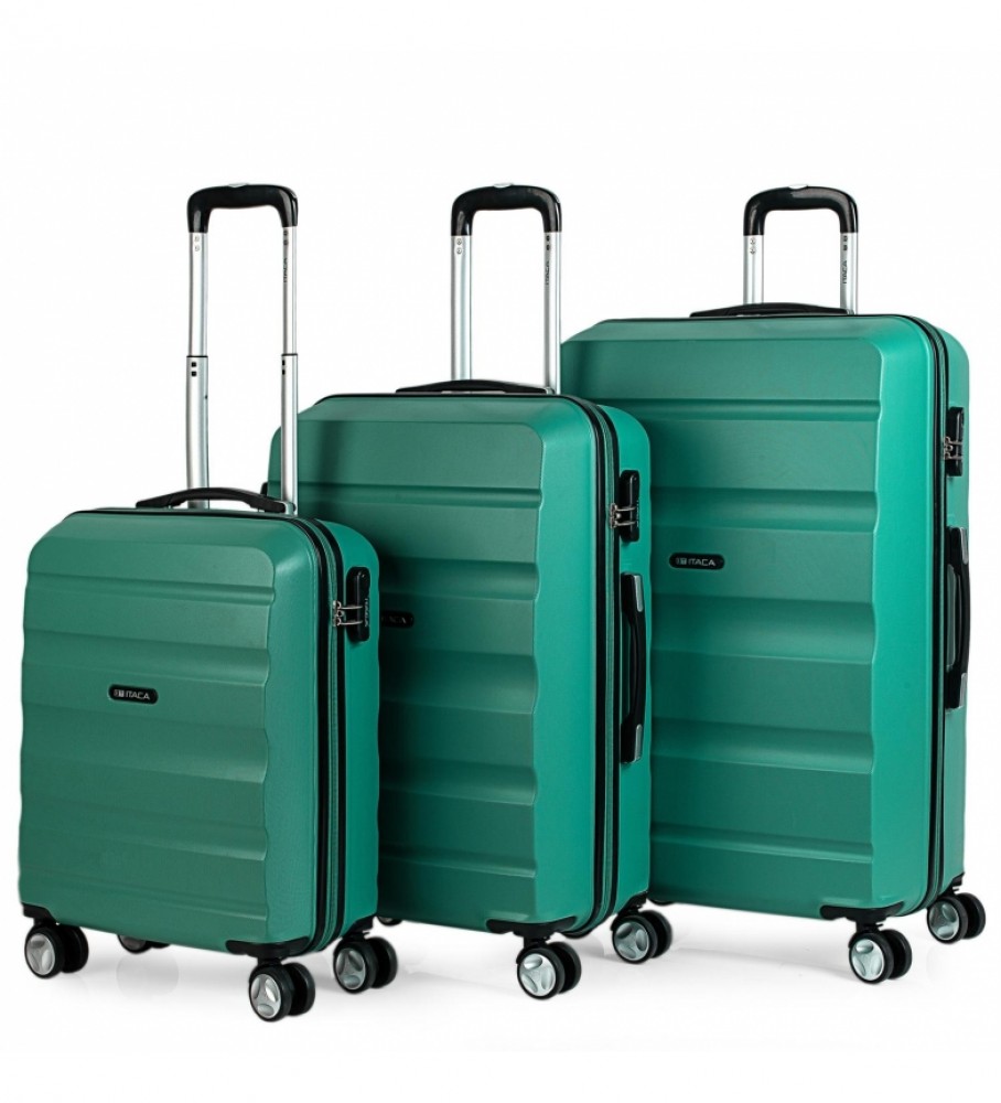 Conjunto de malas rígidas de viagem ITACA com 4 rodas T71600 Aquamarine - 55x39x20cm -