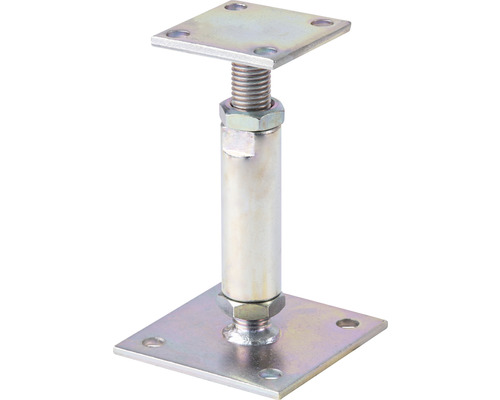 Verstelbare paaldrager voor schroefmontage, 150-190 mm, verzinkt, diklaag gepassiveerd