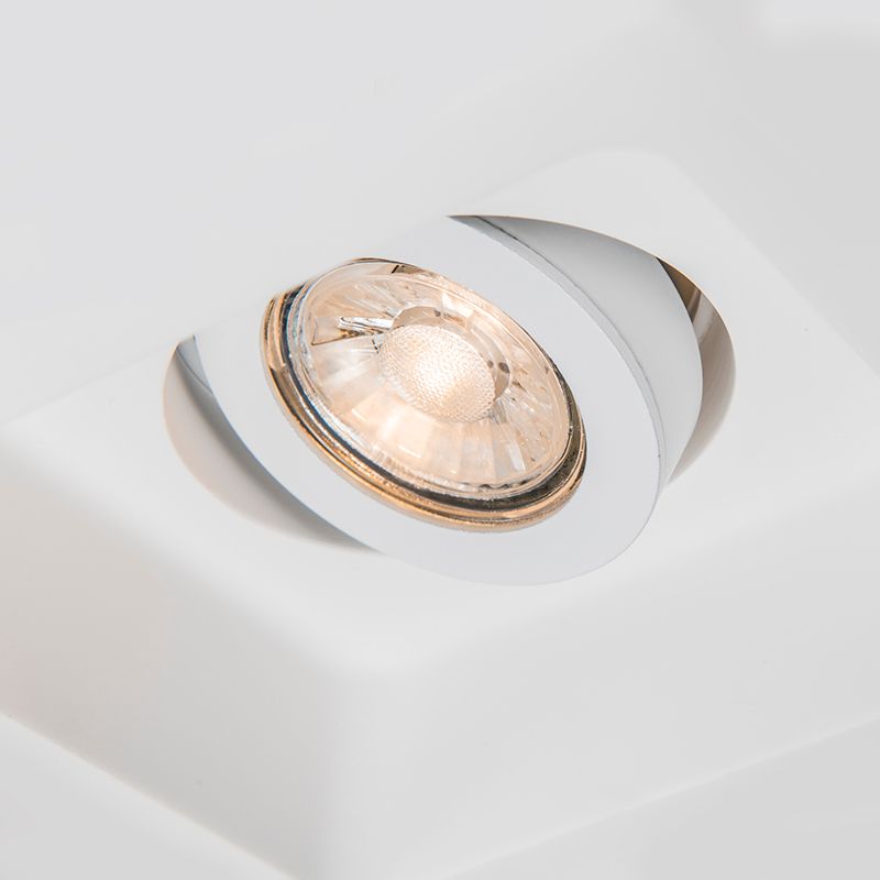 Inbouwspot wit 15 cm vierkant kantelbaar - Gypsy Stucco