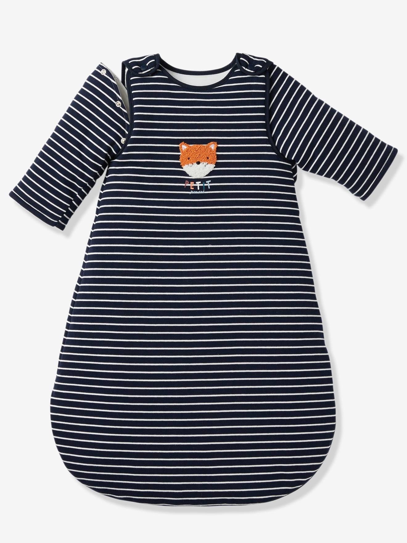 Cardigã ZORRITO liso, azul escuro, de mangas curtas e com estampas.