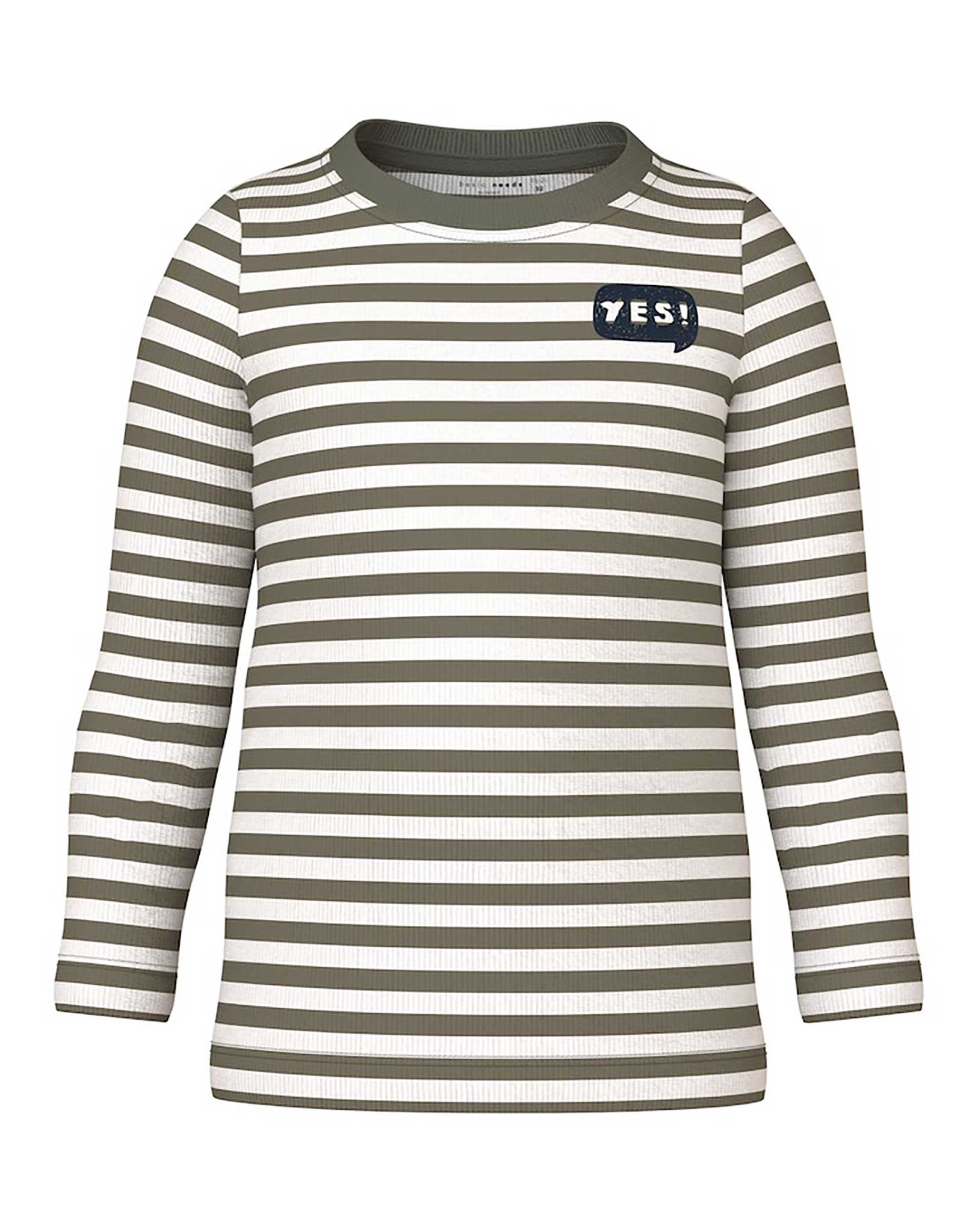 Langarmshirt NMMVILLY STRIPES YES in dusty olive