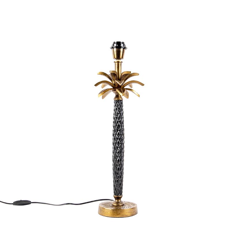 Art Deco tafellamp brons met zwart zonder kap - Areka