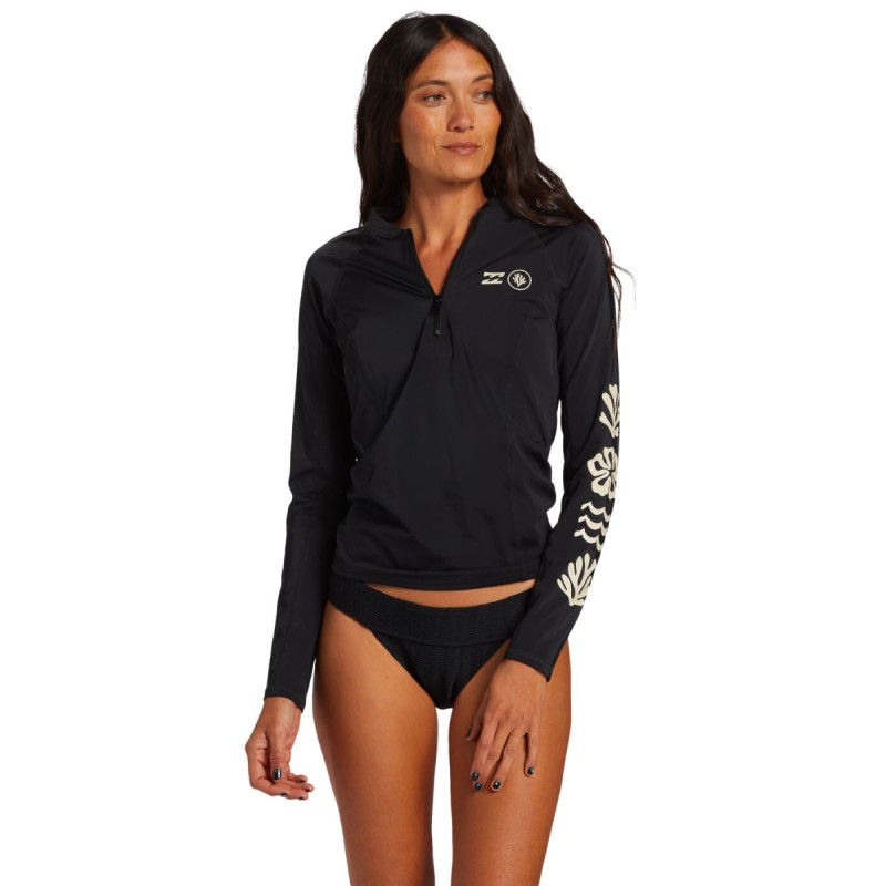 Lycra Manches Longues Femme Billabong Coral Gardeners 1/2 Zip - The Corner Shop
