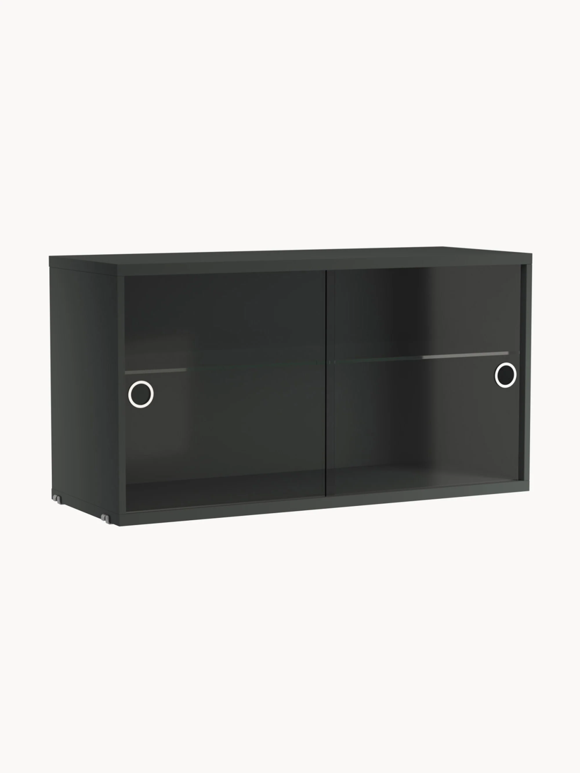 Vitrinekast String System met draaideuren van glas, B 78 x D 30 cm