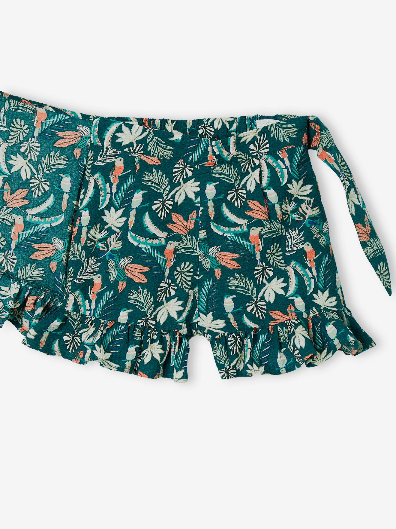 Conjunto de saia e shorts em tom cru para meninas