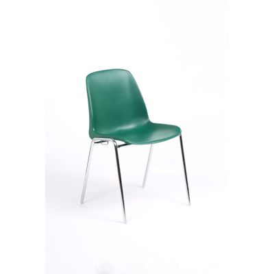 Chaise CHARLOTTE - pieds chromés avec accroches - vert