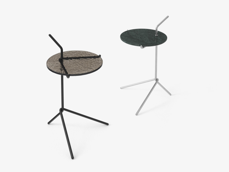 &tradition Halten SH9 bijzettafel steel Smoked Glass