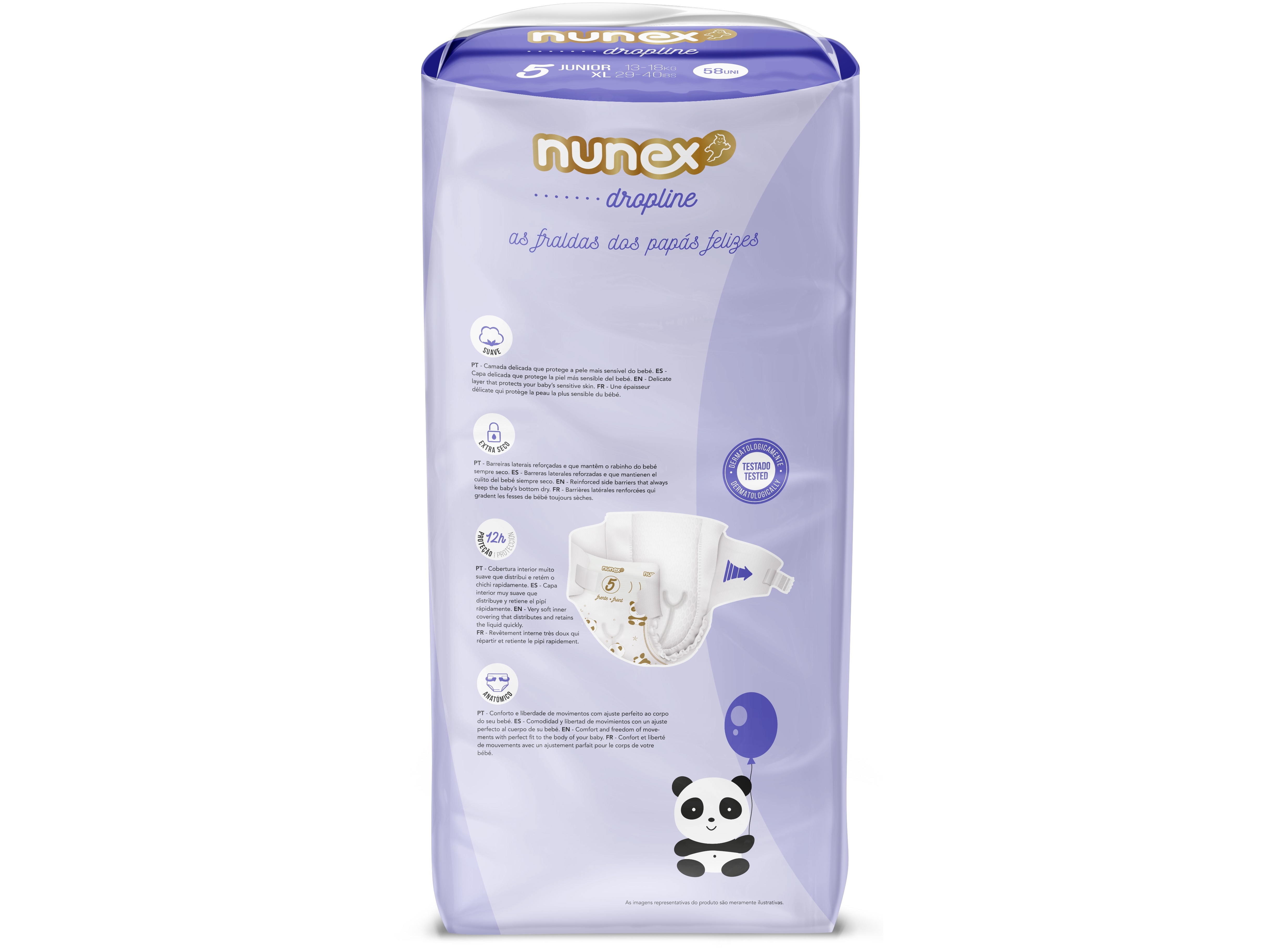 FRALDAS NUNEX DROPLINE T5 13-18KG 58UN