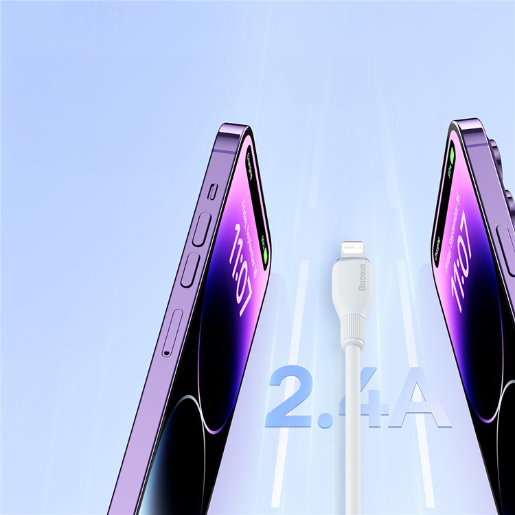 (2m) 2.4A USB A auf Lightning Ladekabel Datenkabel - Weiss