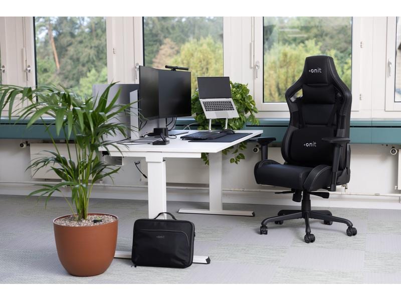 onit Gaming-Stuhl Premium Schwarz/Grau Ergonomischer Stuhl für lange Gaming-Sessions und Arbeitstage