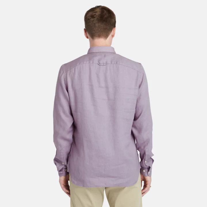Chemise en lin Mill Brook pour homme en violet