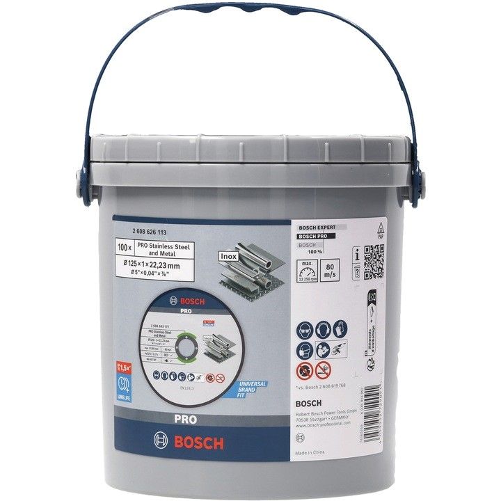 Bosch 2608626113 INOX doorslijpschijven 125mm in emmer (100x)