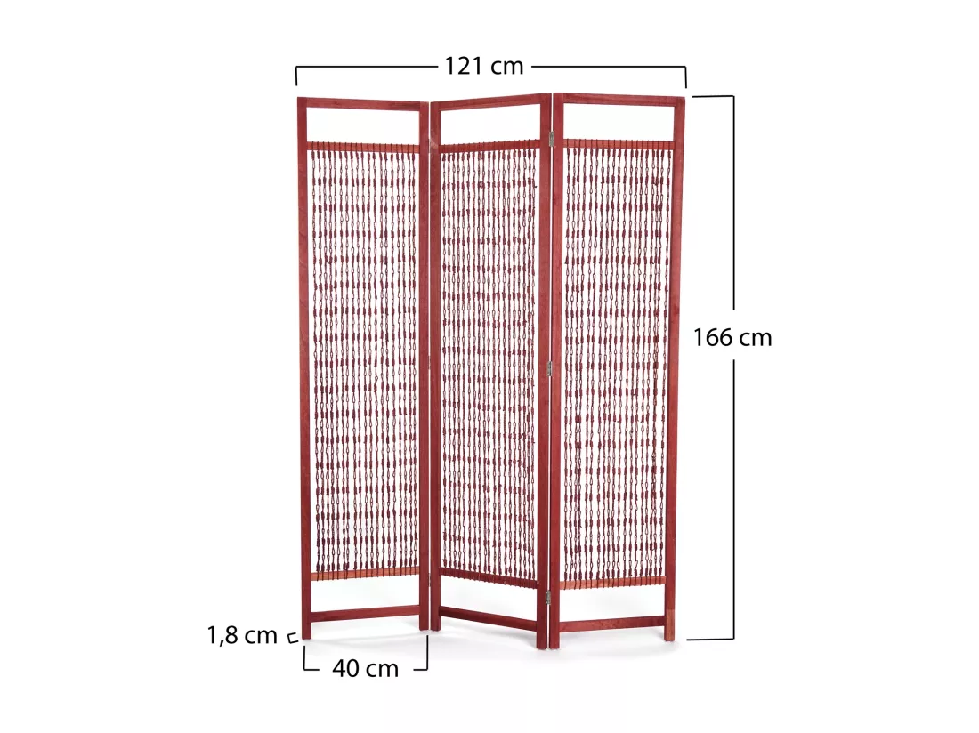 PARAVENT Cosmo 3 pièces. 166x121 cm, bois, noué avec du fil solide braun