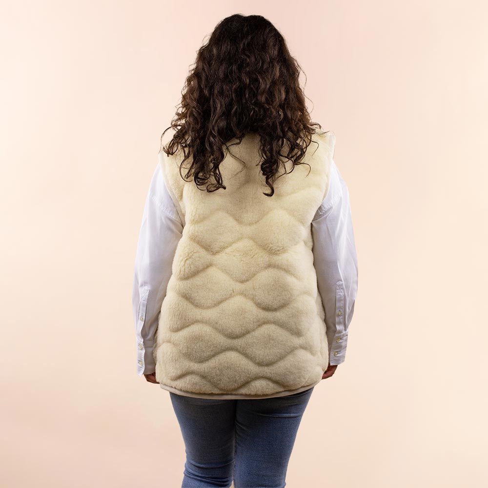 Moonrise dames wollen vest beige 3D